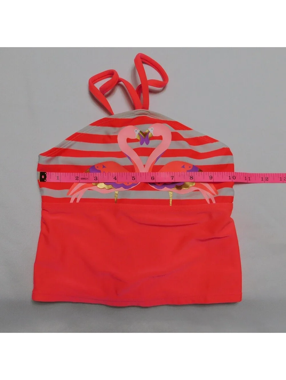 Cat & Jack Girls Flamingo Tankini Swimsuit 2-Piece Pink Size XS (4/5)